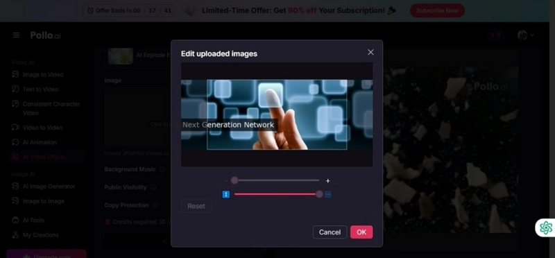 Edit Uploaded Image Before Effect