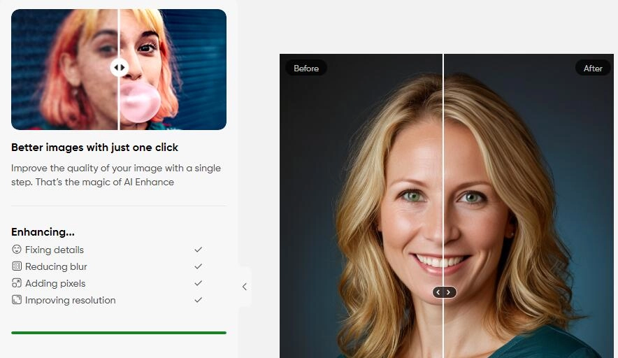 Picsart Auto AI Enhance to Remove Eye Bags and Wrinkles