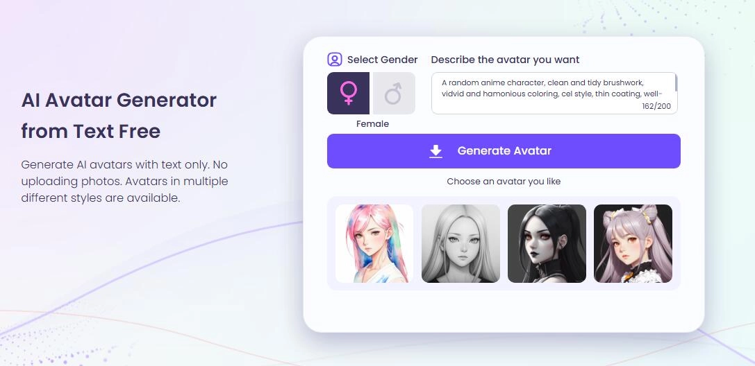 Random Anime Character Generator Vidnoz