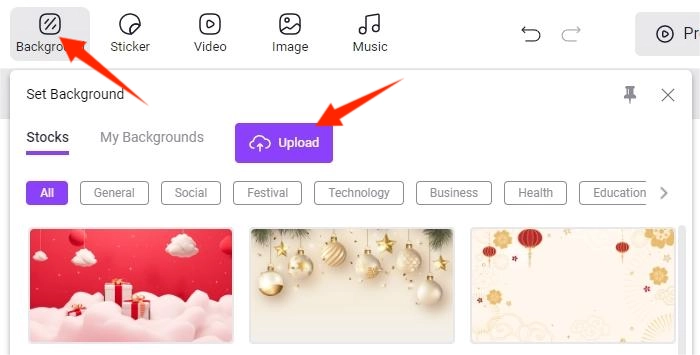 Select or Upload a Background