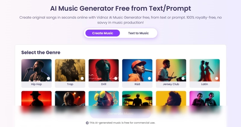 Vidnoz AI Music Generator - Create Your Spanish Rhythm